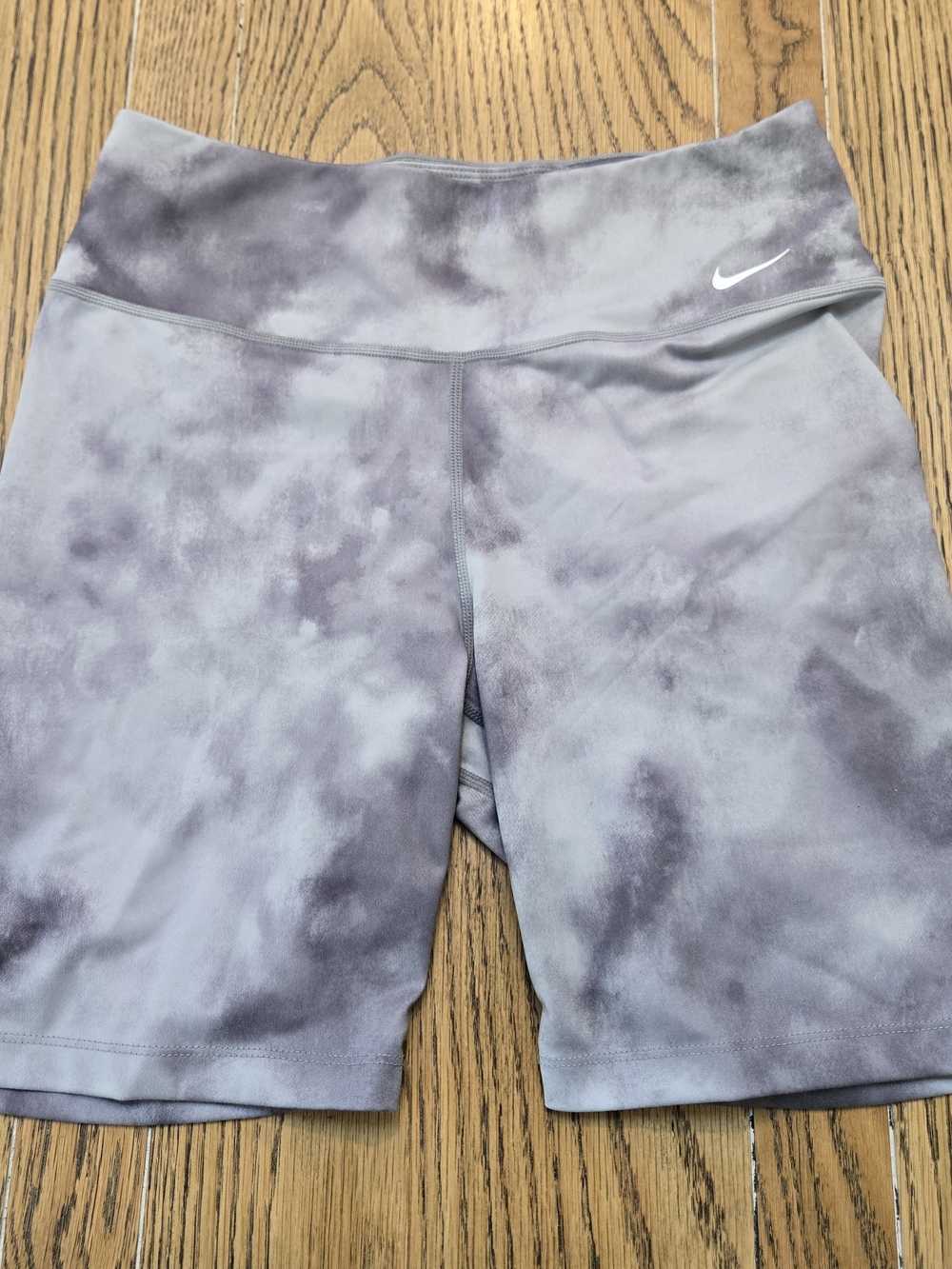 Nike Women’s Gray Tie-Dye High-Rise Bike Shorts